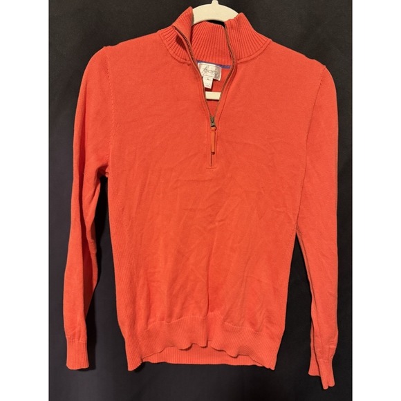 Foxcroft Sweaters - Foxcroft Pumpkin Supima Cotton Quarter 1/4 Zip Pullover Sweater Medium Orange